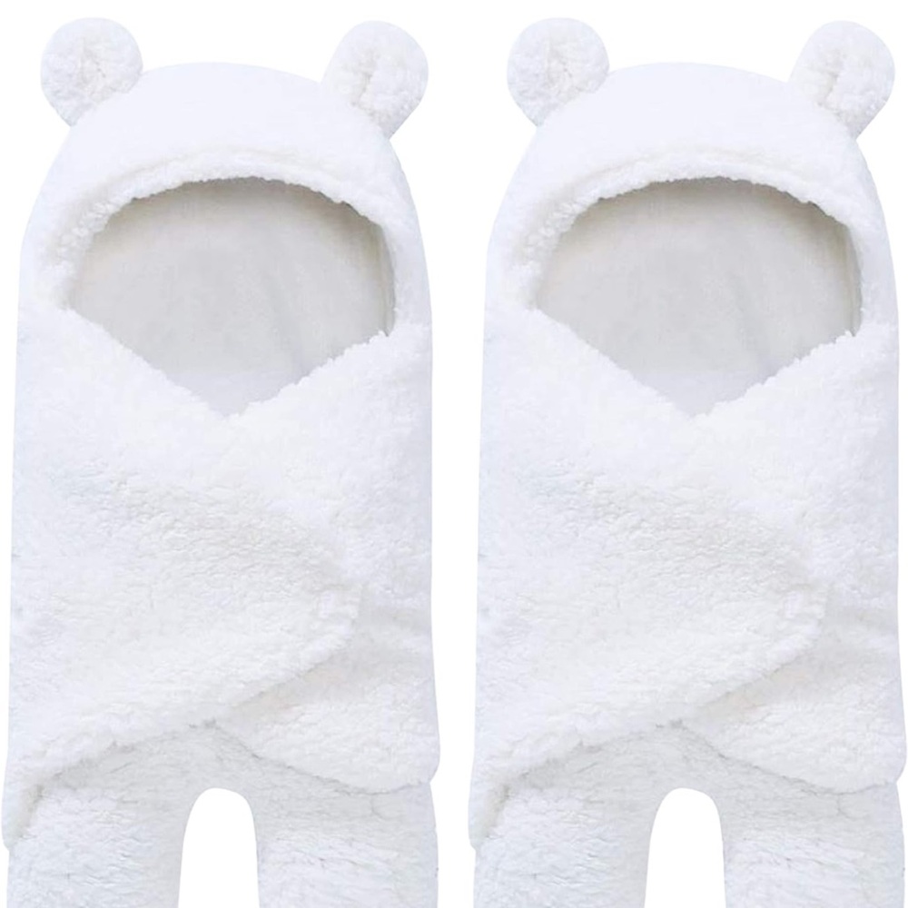 2 pk sherpa baby swaddles
